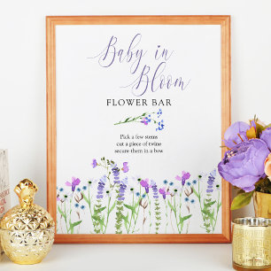 Affiche Bébé en fleur violet Fleur sauvage en fleur