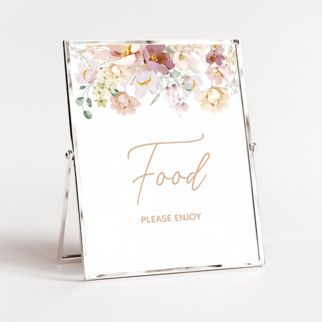 Affiche Bébé en fleurs Baby shower Alimentation (Spring Wildflower Baby Shower Food Sign)