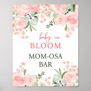 Affiche Bébé en fleurs Baby shower floral Mimosa Party Sig