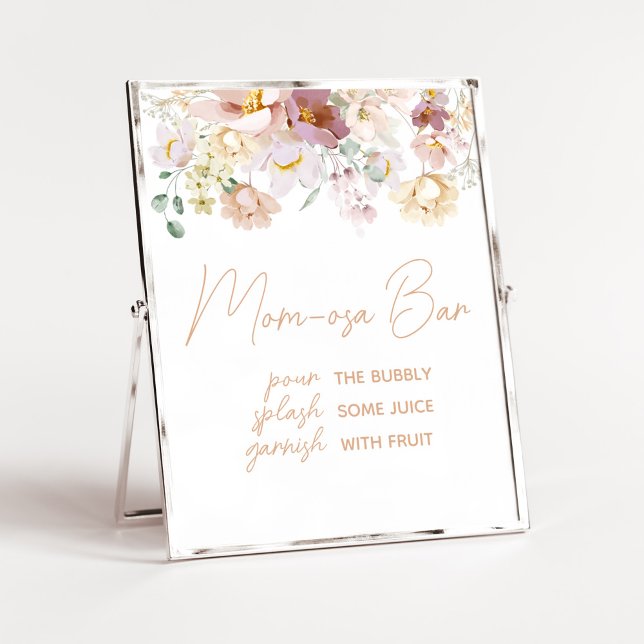Affiche Bébé en fleurs Baby shower Maman Osa Bar (Spring Wildflower Baby Shower Mom Osa Bar Sign)