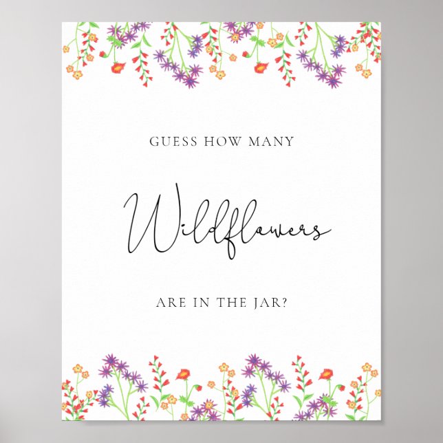 Affiche Bébé en fleurs, devine combien de fleurs sauvages (Devant)