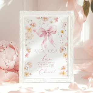 Affiche Bébé en fleurs Momosa bar Rose Bow