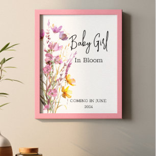 Affiche Bébé en fleurs Shower Fleur Sauvage 
