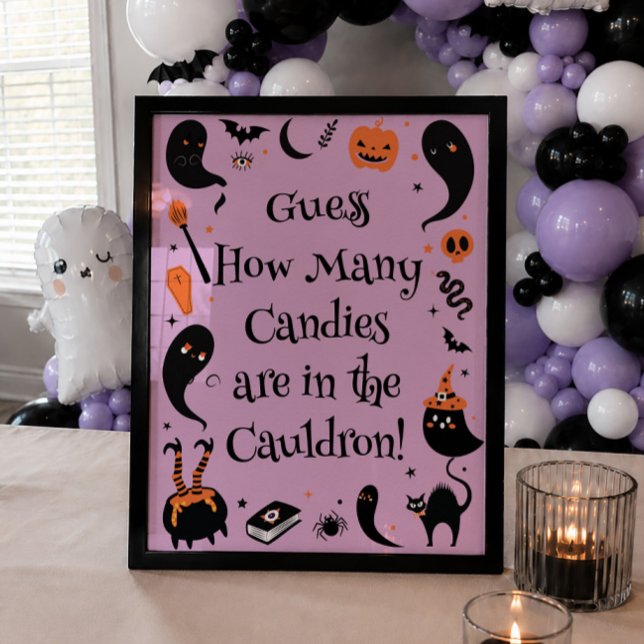 Affiche Bébé en route pour Halloween Bébé Shower Devinez c (Créateur téléchargé)