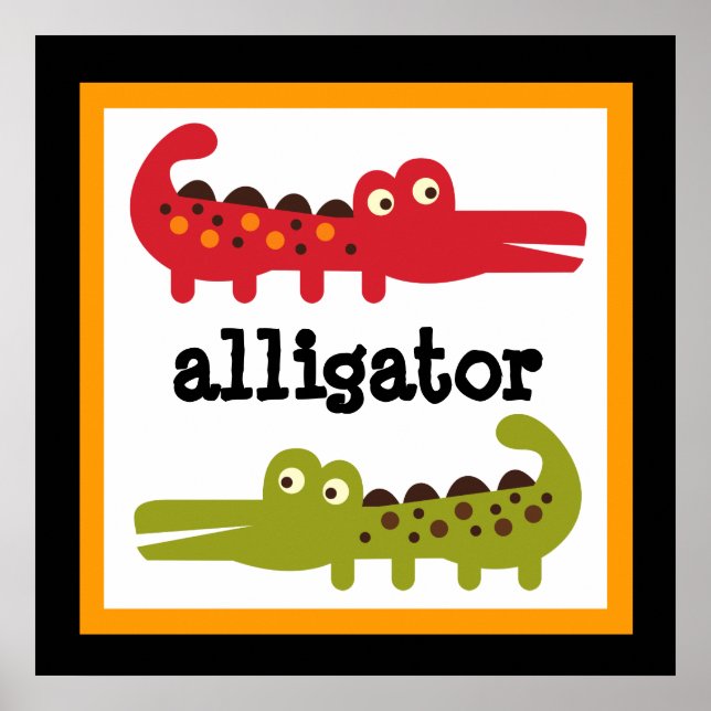 Affiche Bébé Enfants Animaux Safari Alligator Mign (Devant)