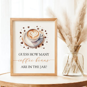 Affiche Bébé est en train de brasser café Bean Guesser Jeu