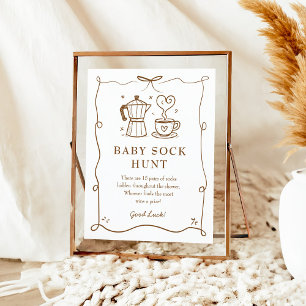 Affiche Bébé est en train de brasser Café Bébé Chasse Sock