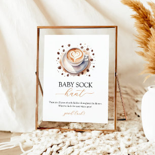 Affiche Bébé est en train de brasser Café Bébé Chasse Sock