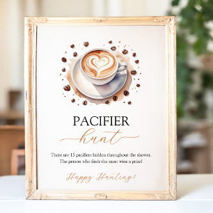 Affiche Bébé est en train de brasser le café Pacifier Jeu 