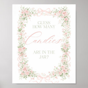 Affiche Bébé Fleur Bows en Fleur Fille Guess Candies Jeu