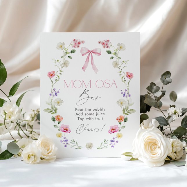 Affiche Bébé fleur sauvage en fleur arc rose Momosa Bar (Créateur téléchargé)