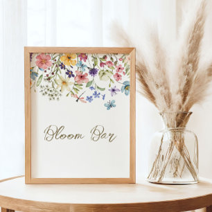 Affiche Bébé Fleur Sauvage en Fleur Baby Shower Bar à Fleu