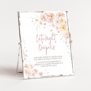Affiche Bébé fleur sauvage en fleur Late Night Diapers