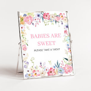 Affiche Bébé floral en fleurs Les bébés sont un signe doux
