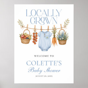 Affiche Bébé Garçon Cultivé Localement Bienvenue au Marché