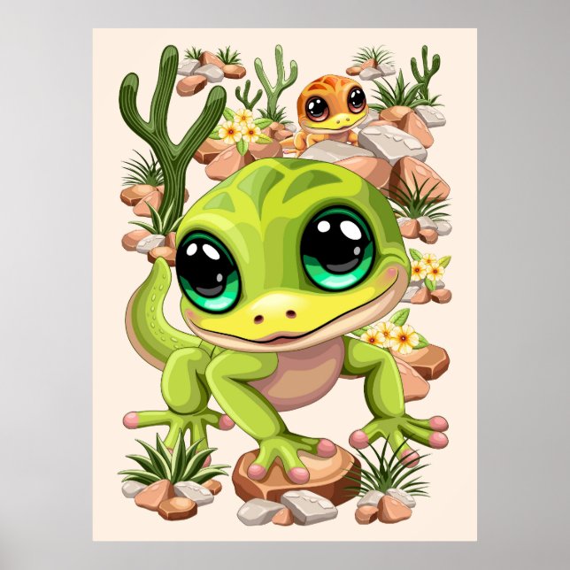 Affiche Bébé Geckos jote personnages de dessin (Devant)