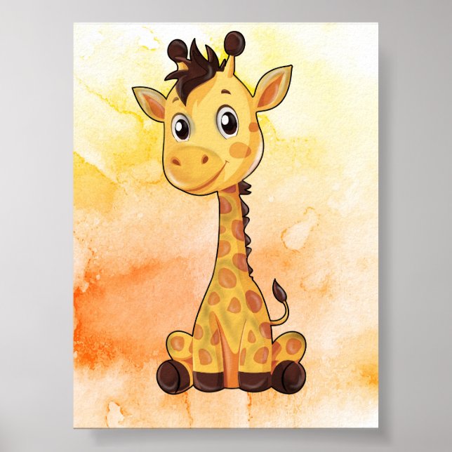 Affiche bébé girafe adorable ! Décoration de nurse (Devant)