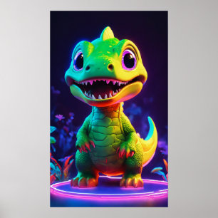 Affiche Bébé gorille attachant posant avec un sourire mign
