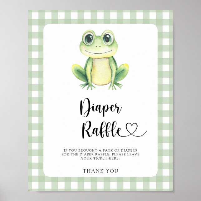 Affiche bébé grenouille mignonne shower - tombola de couch (Devant)