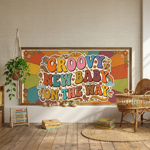 Affiche Bébé Groovy en Route Rétro Soleil