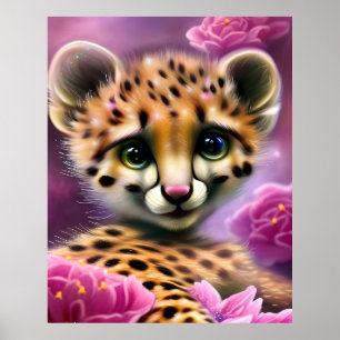 Affiche Bébé Guépard aux Yeux Rêveurs