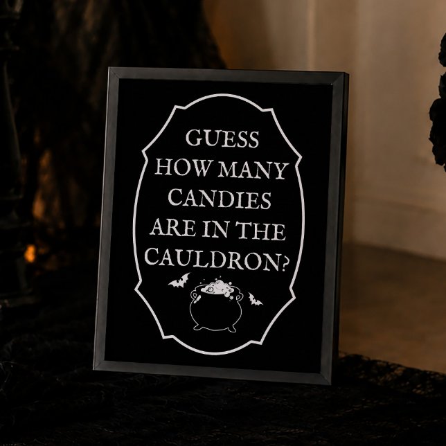 Affiche Bébé Halloween Noir Baby Shower Devinez Combien de (Créateur téléchargé)