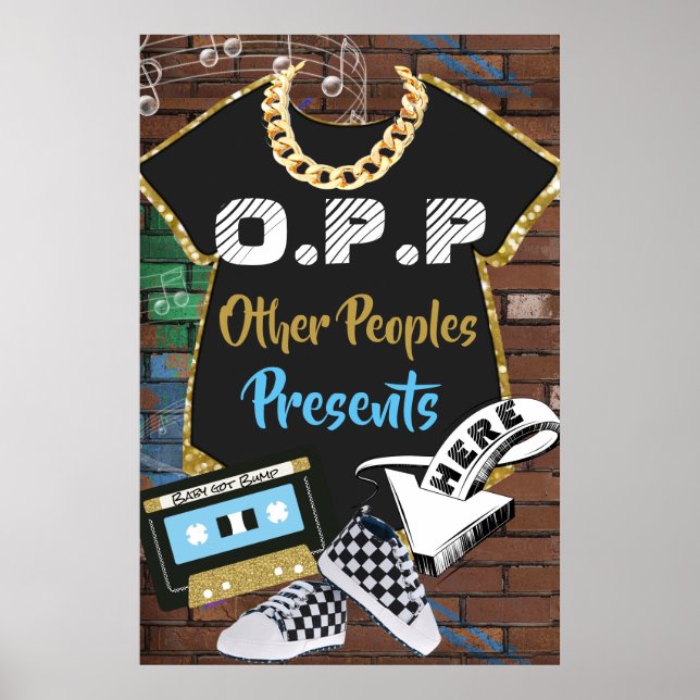 Affiche Bébé Hip hop O.P.P. {Blue|Gold} 24"x36" Grand (Devant)