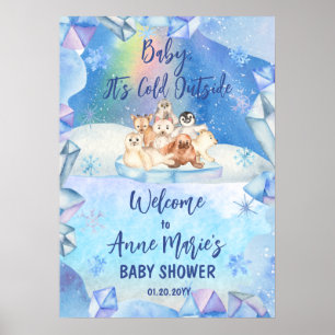 Affiche Bébé Il fait froid à l'extérieur du Baby shower de