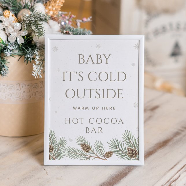 Affiche Bébé Il fait froid dehors Bar à cacao chaud (Créateur téléchargé)