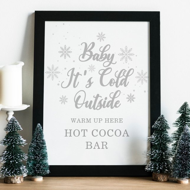Affiche Bébé il fait froid dehors Bar Chocolat Chaud (Créateur téléchargé)