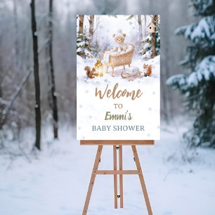 Affiche Bébé, il fait froid dehors Bois hivernal
