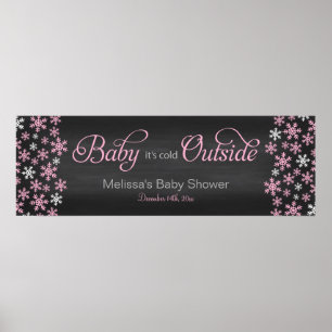 Affiche Bébé Il fait froid dehors Chalkboard Baby shower r