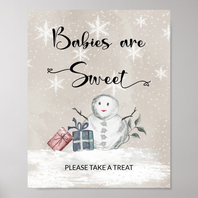 Affiche Bébé il fait froid dehors Les bébés sont doux (Devant)