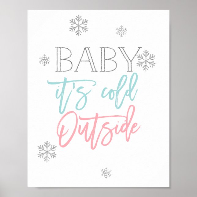 Affiche Bébé Il fait froid dehors | Parties scintillant ar (Devant)