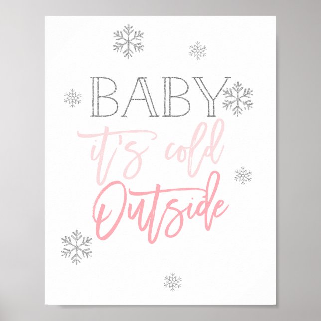 Affiche Bébé Il fait froid dehors | Parties scintillant ar (Devant)
