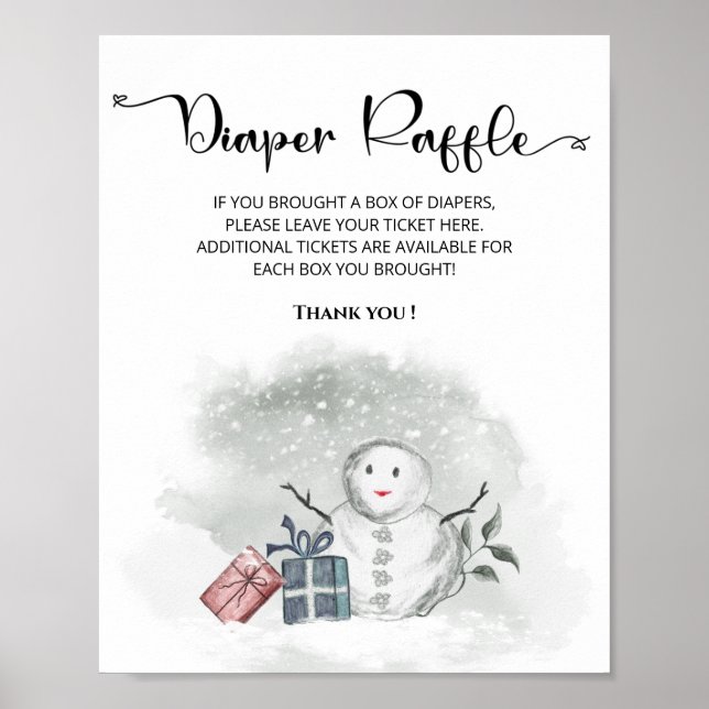 Affiche Bébé il fait froid en dehors de la tombola de couc (Devant)