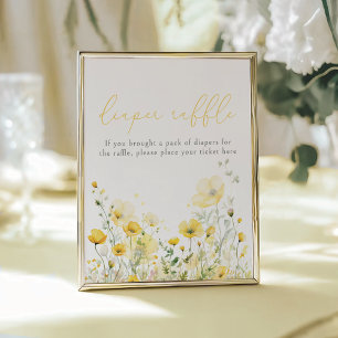 Affiche Bébé Jaune En Fleur Fleur sauvage Déchets Raffle