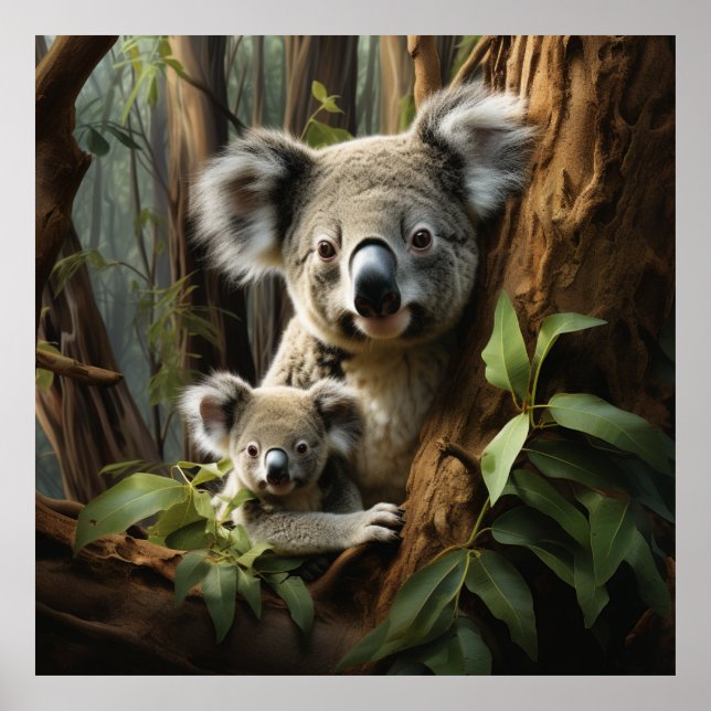 Affiche Bébé Koala Ours et maman (Devant)