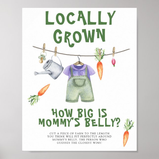 Affiche bébé légume - quelle est la taille du ventre de ma (Devant)