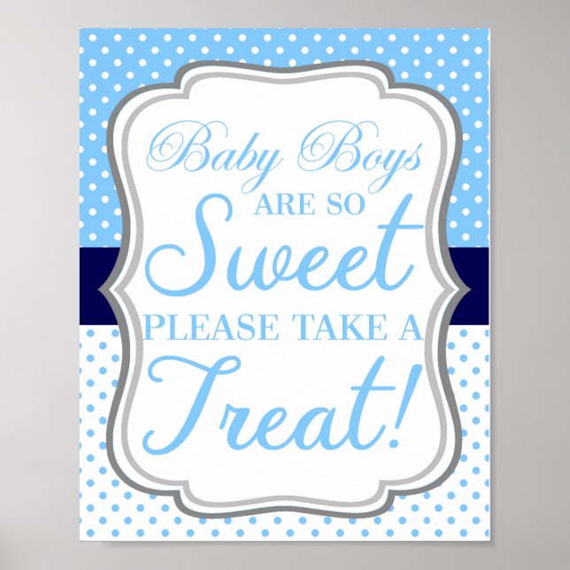 Affiche Bébé Les Garçons Sont Si Doux Candy Buffet Signal (Devant)