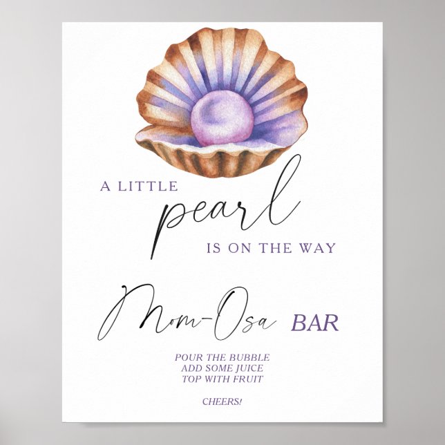 Affiche Bébé Little Pearl douche Momosa bar (Devant)
