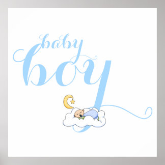 Affiche Bébé mignet sommeil typographie pépinière