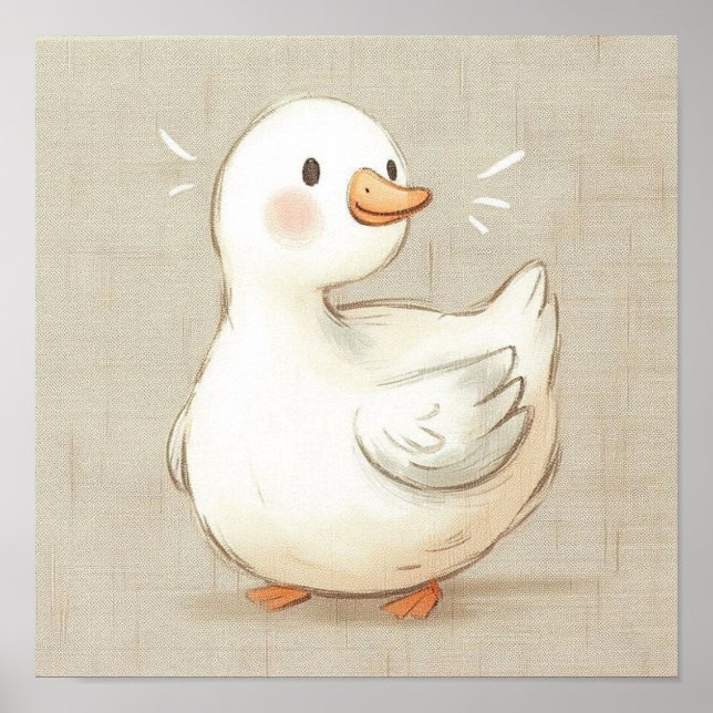 Affiche Bébé mignon animal Joyeux caniche craie murale art (Devant)