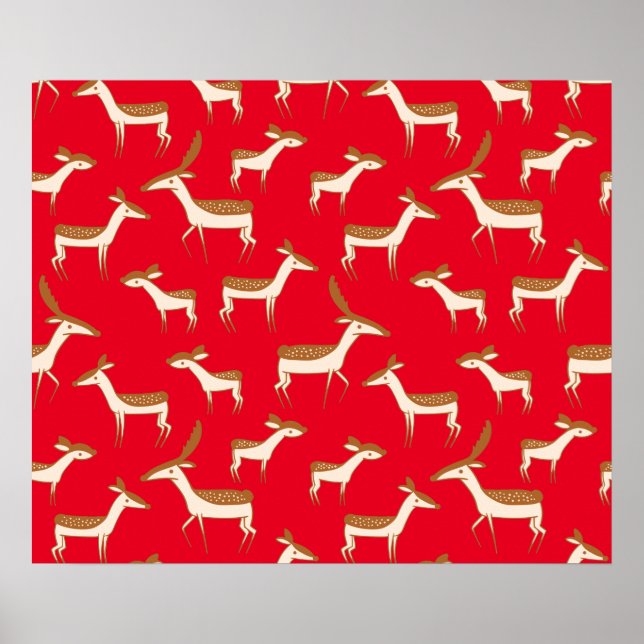 Affiche Bébé mignon cerf et famille (Devant)