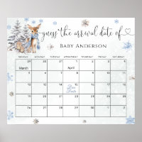 Bébé mignon Cerf hiver Devinez la date d'échéance