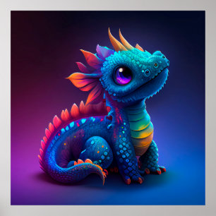 Affiche Bébé mignon Dragon