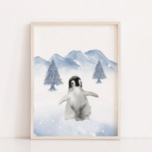 Affiche Bébé mignon hiver Penguin Décor mural