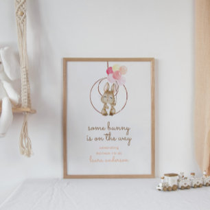 Affiche Bébé mignon lapin Un lapin est en route Pépinière