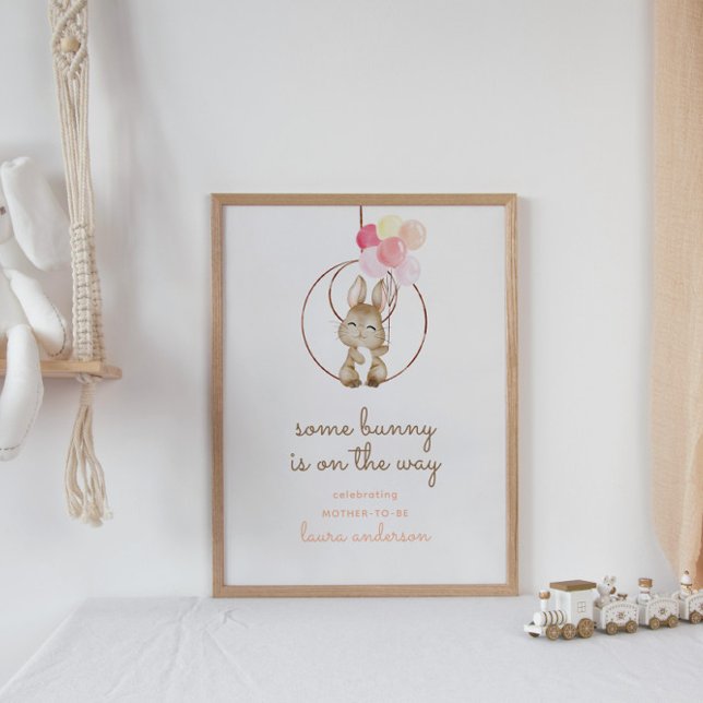 Affiche Bébé mignon lapin Un lapin est en route Pépinière (Créateur téléchargé)
