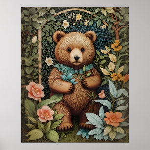 Affiche Bébé mignon Ours Brown William Morris Inspiré